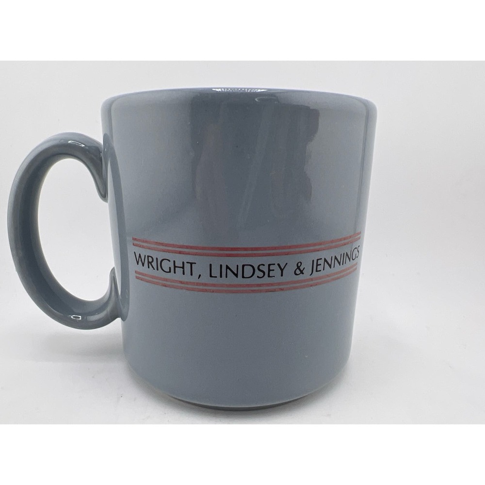 Wright Lidnesy Jennings Advertising Coffee Mug Cup Vintage Gray